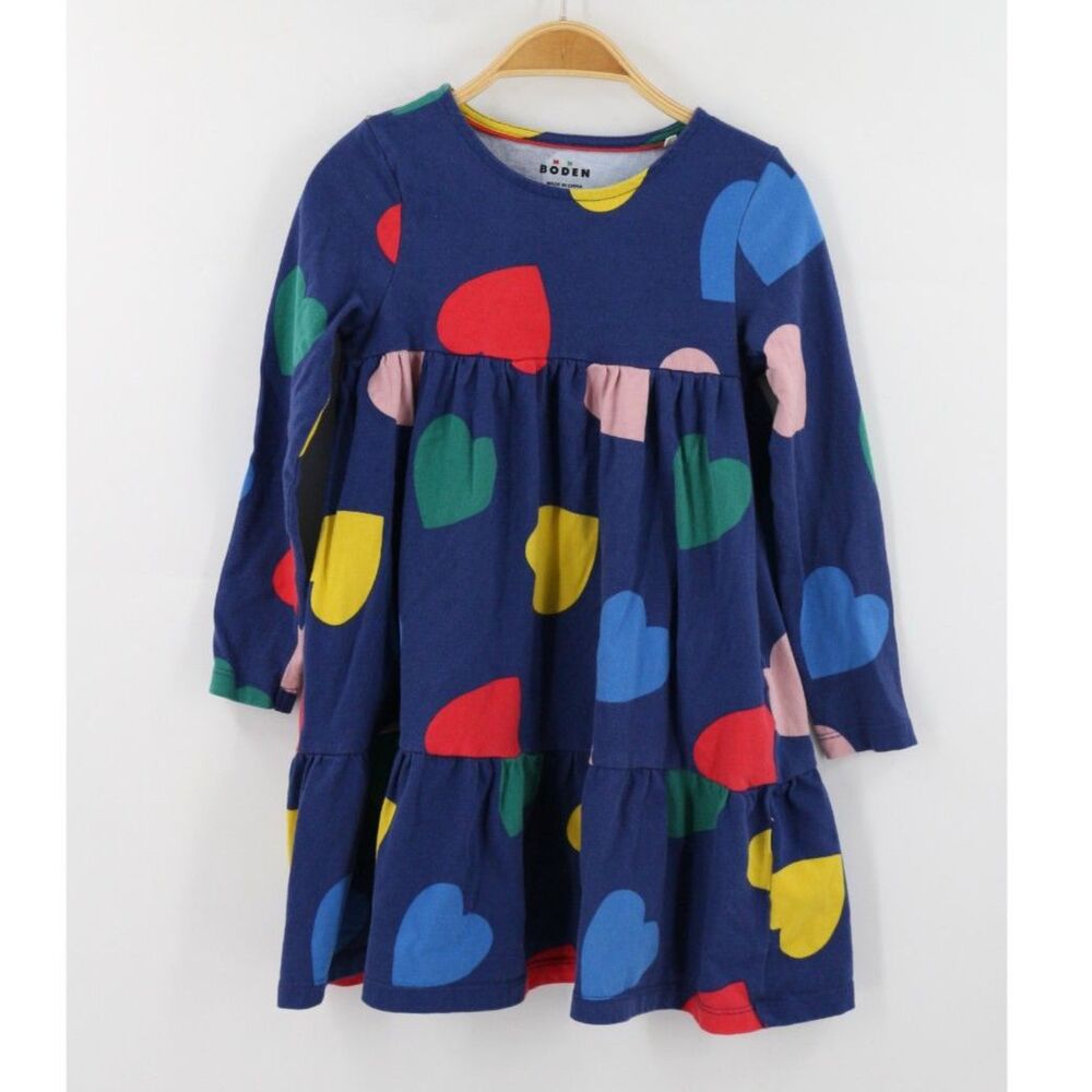 Boden Kids All of Heart Print Size 6-7 Year Blue Cotton